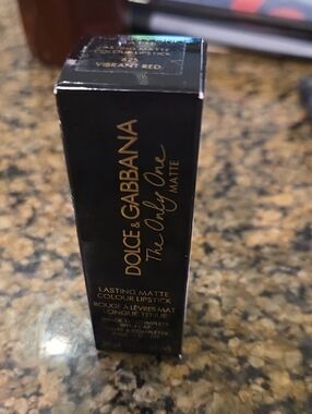 Vibrant Red Dolce & Gabbana The Only One Matte Lipstick - Black & Gold Packaging